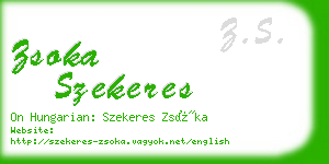 zsoka szekeres business card